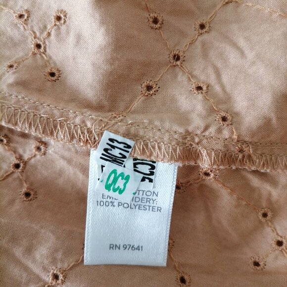 J. Jill Womens Burnt Orange Balloon Sleeve Eyelet Embroidered Blouse Top Size S - Picture 6 of 7